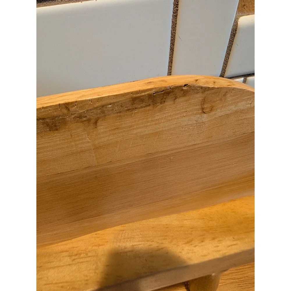 Vintage Wooden Semi Circle Napkin Holder Spindle Railing Light Wood Farmhouse